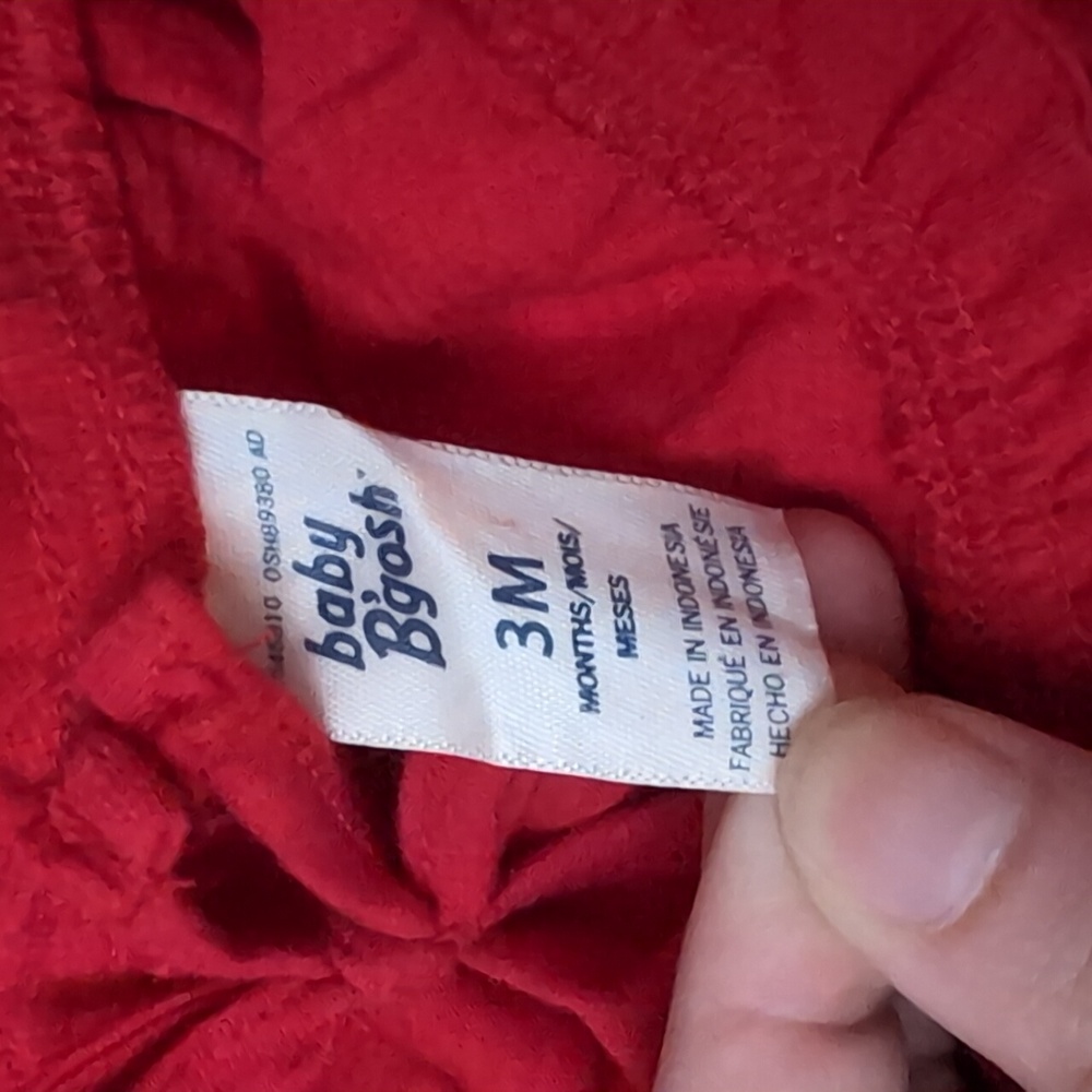 Baby bgosh red girls tank onesie with lace trim on top new with tags 3 months - Picture 2 of 3
